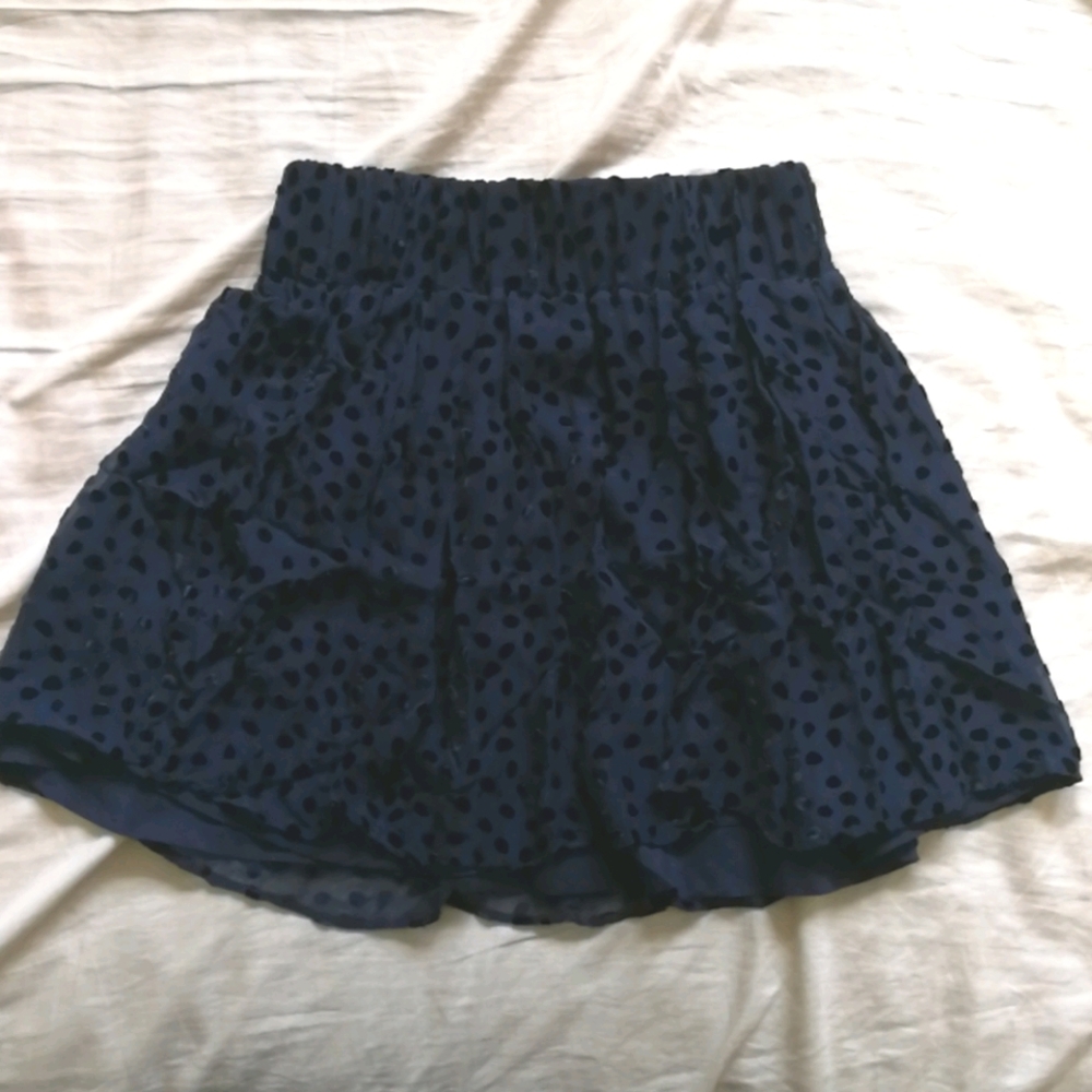Blue skirt w/ velvet dots